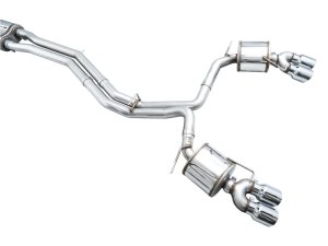Audi S6 Performance Exhaust - AWE Tuning - Touring Edition, Cat Back - Chrome Silver - `19-`23